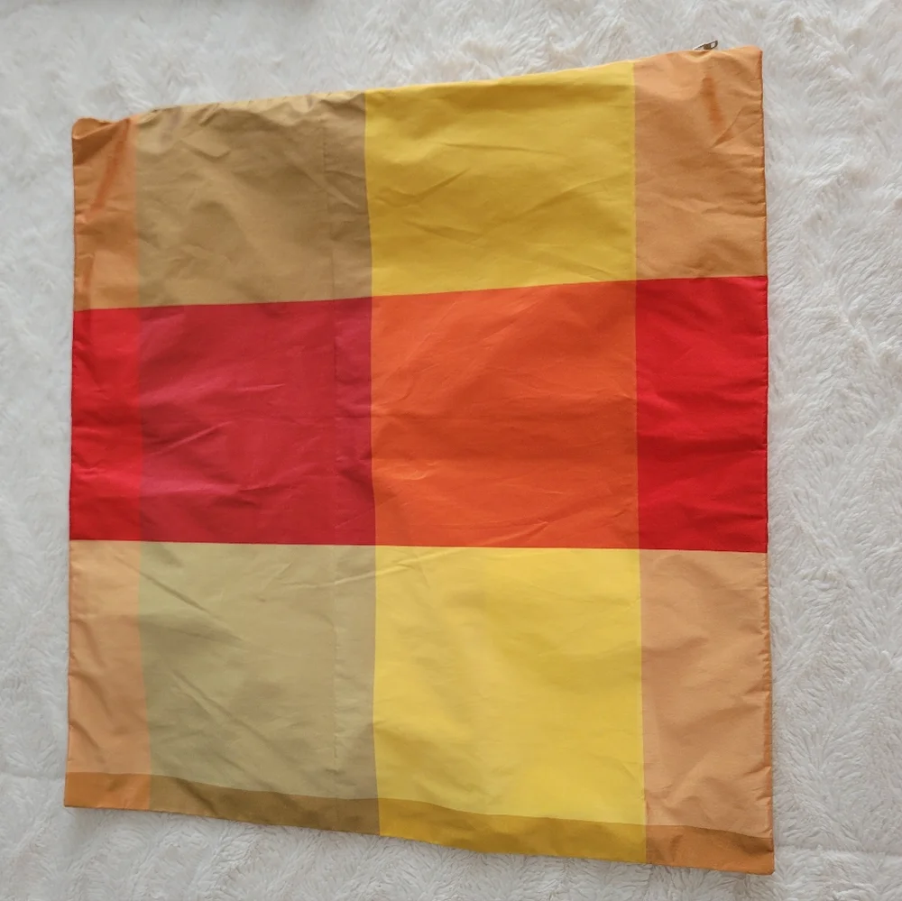 Pair (2) of Silk Taffeta Multi Color Cushion Cover Squares